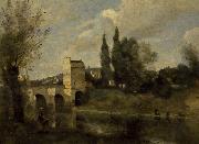 Jean-Baptiste Camille Corot The bridge at Mantes oil on canvas